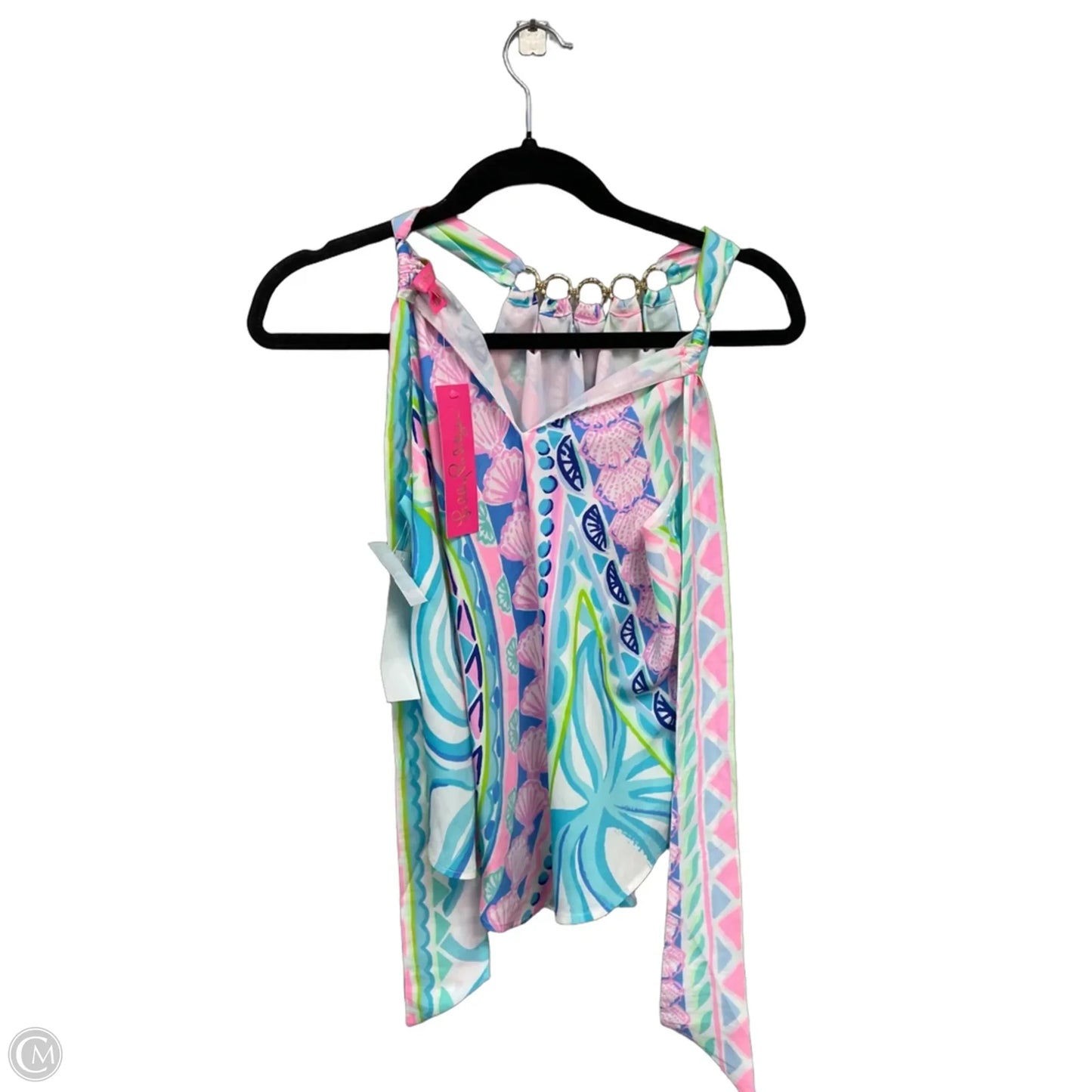Blouse Designer By Lilly Pulitzer In Blue & Pink, Size: Xxs