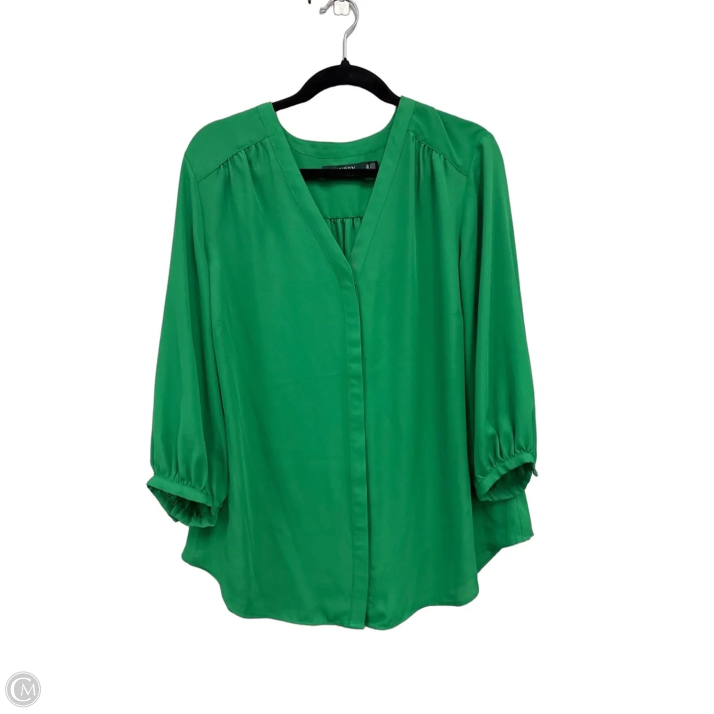 Blouse Long Sleeve By Lauren By Ralph Lauren In Green, Size: 1x