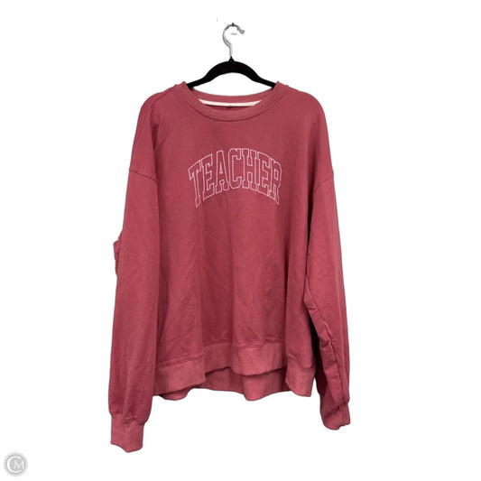 Sweatshirt Crewneck By Clothes Mentor In Pink, Size: 2x