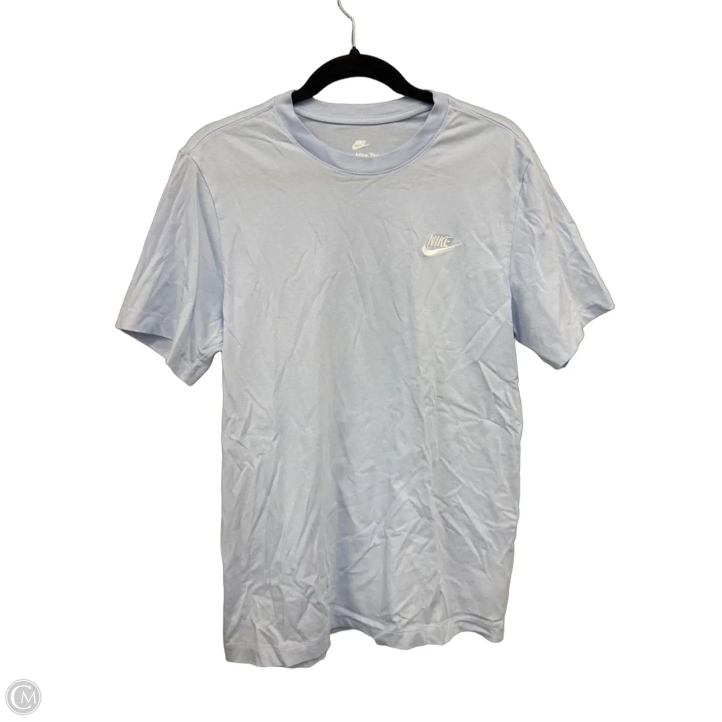 Athletic Top Short Sleeve By Nike Apparel In Blue & White, Size: M