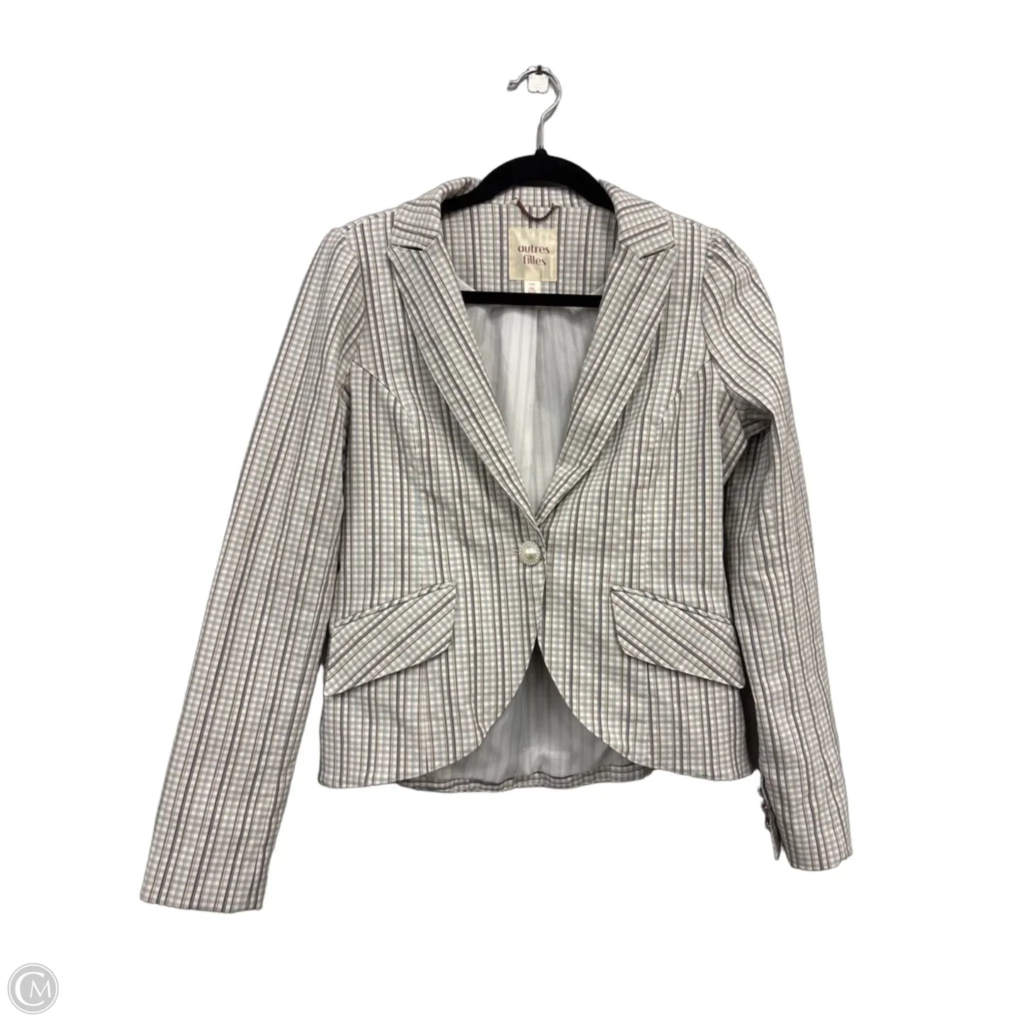 Blazer By Clothes Mentor In Blue & Cream, Size: S
