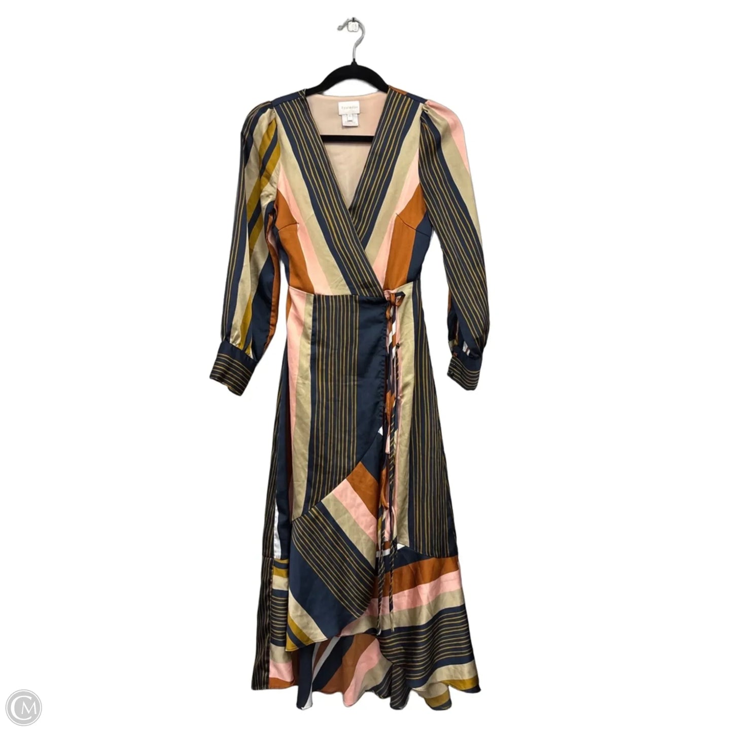 Dress Casual Maxi By Clothes Mentor In Blue & Gold, Size: Xs