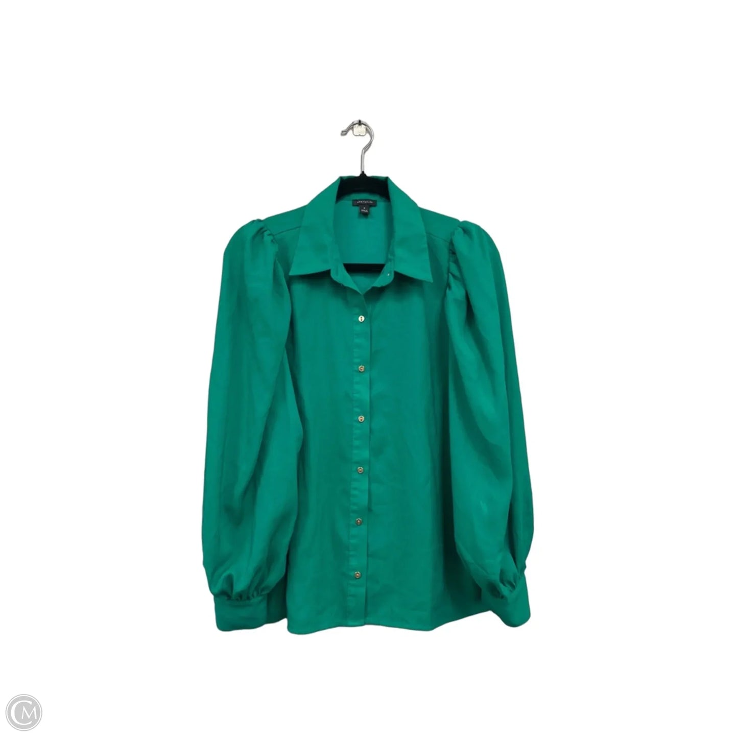 Blouse Long Sleeve By Ann Taylor In Green, Size: M