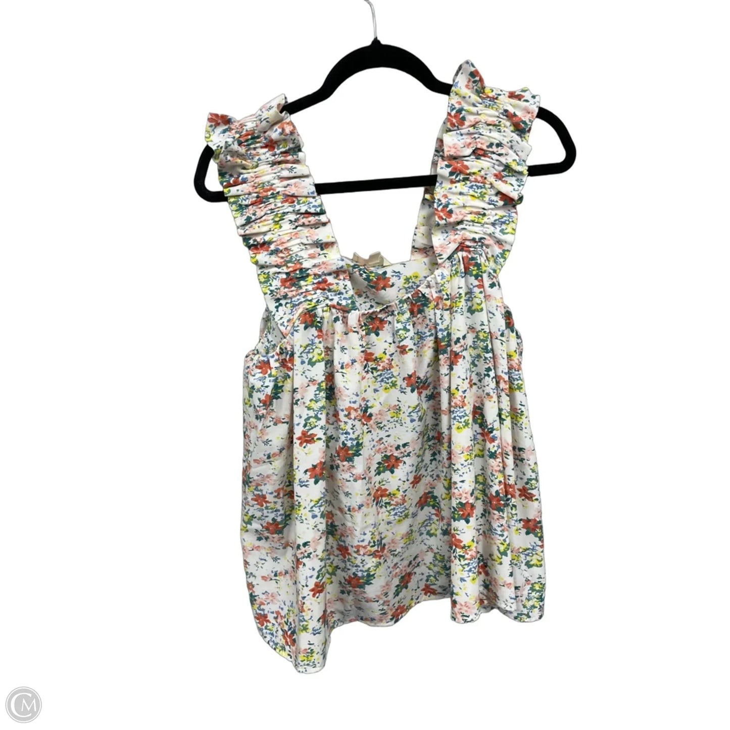 Blouse Sleeveless By Entro In Blue & Cream, Size: M