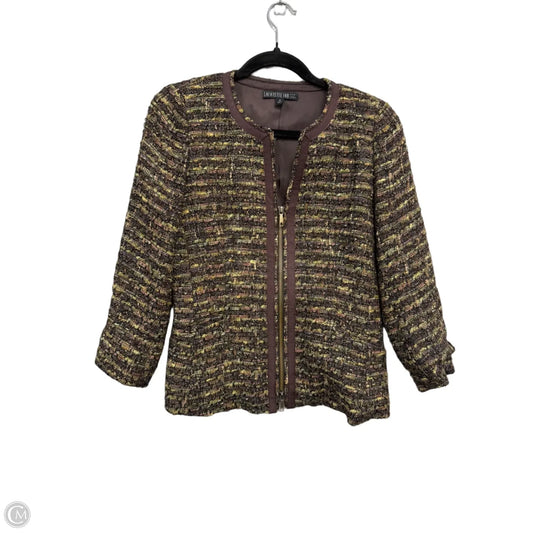 Blazer Designer By Lafayette 148 In Brown & Green, Size: 30