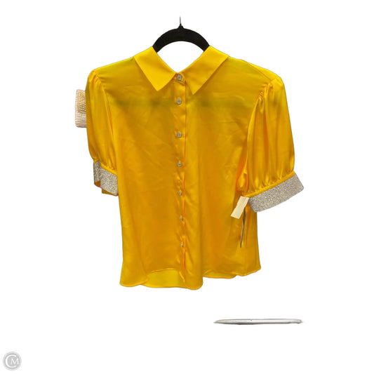 Blouse Designer By Karl Lagerfeld In Yellow, Size: M