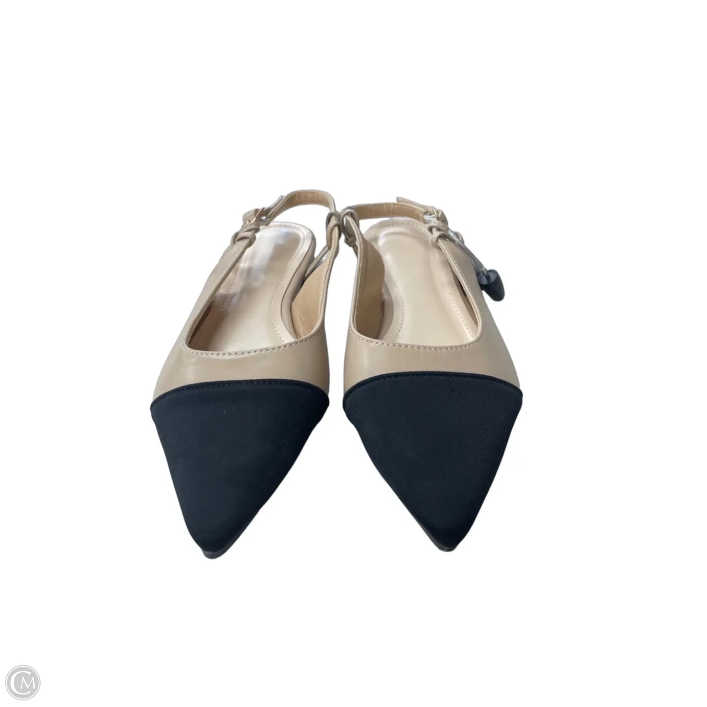 Shoes Flats By Clothes Mentor In Black & Cream, Size: 7.5