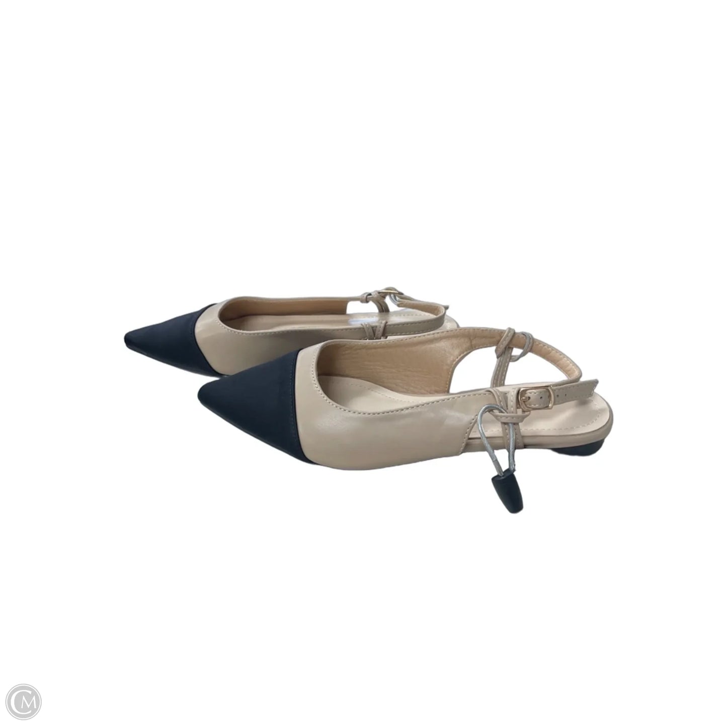 Shoes Flats By Clothes Mentor In Black & Cream, Size: 7.5