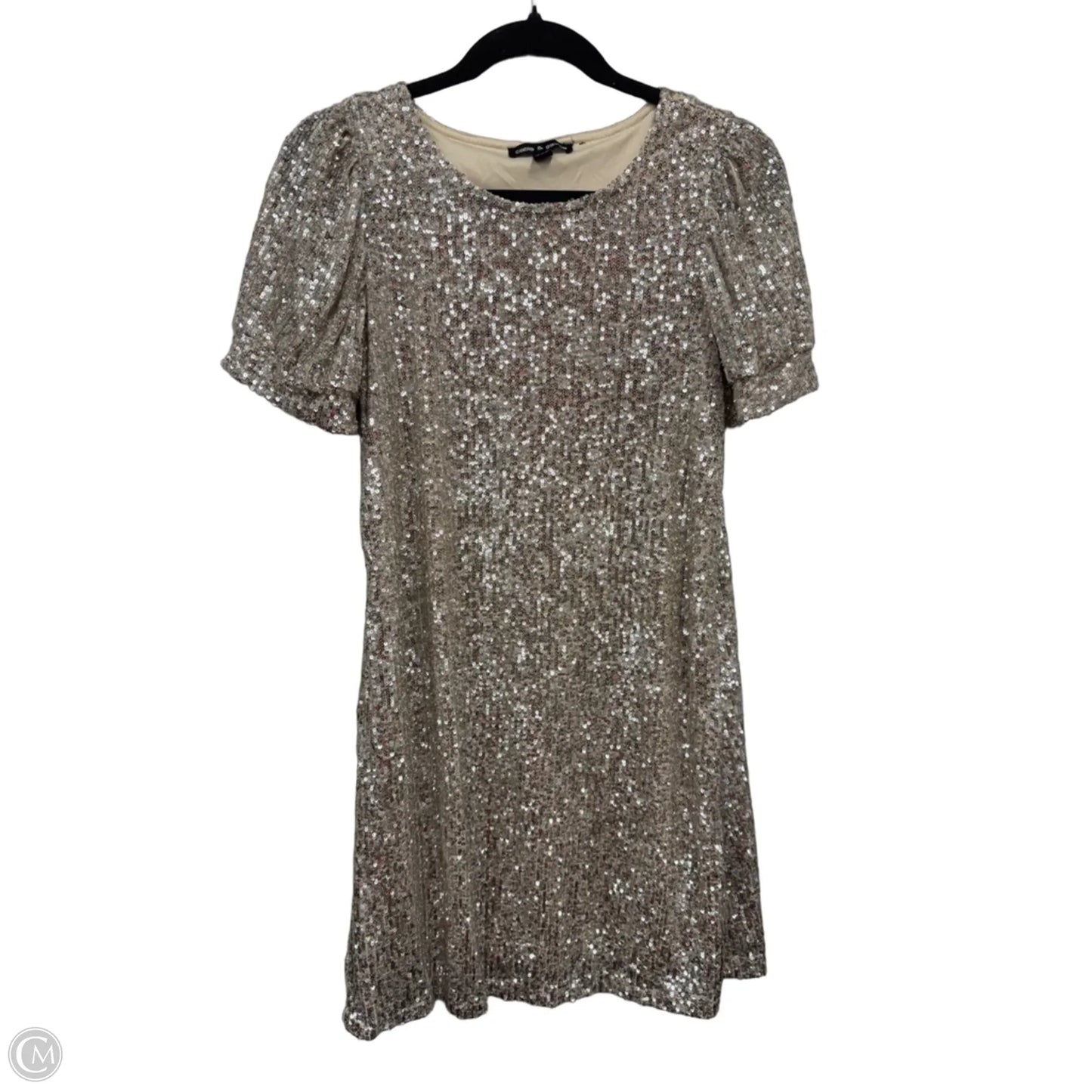 Dress Party Short By Cable And Gauge In Cream & Silver, Size: S