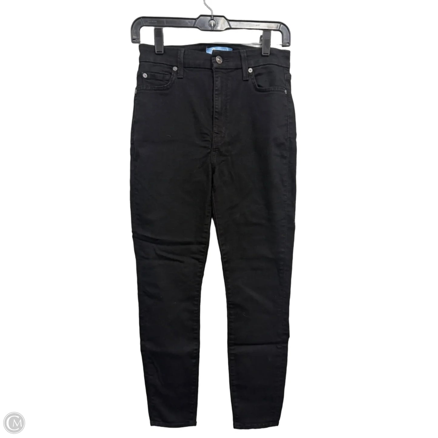 Jeans Skinny By 7 For All Mankind In Black Denim, Size: 4