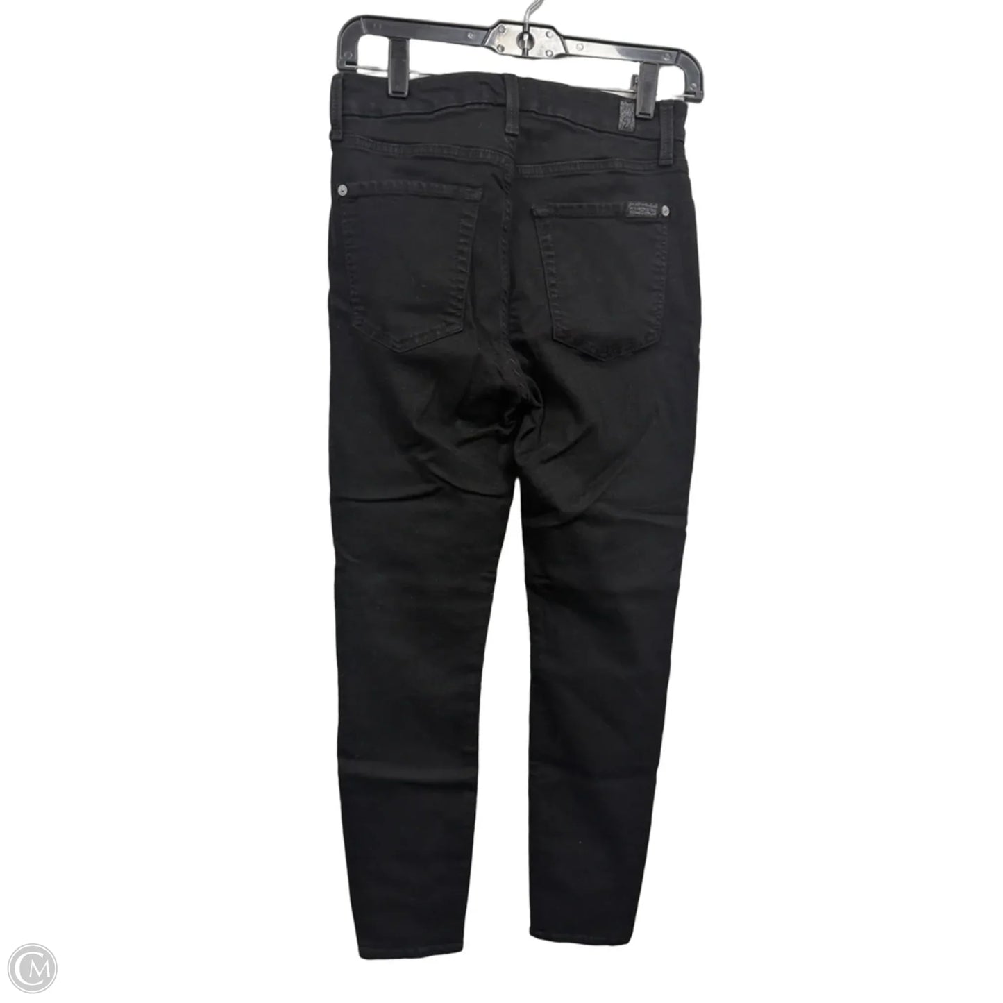 Jeans Skinny By 7 For All Mankind In Black Denim, Size: 4