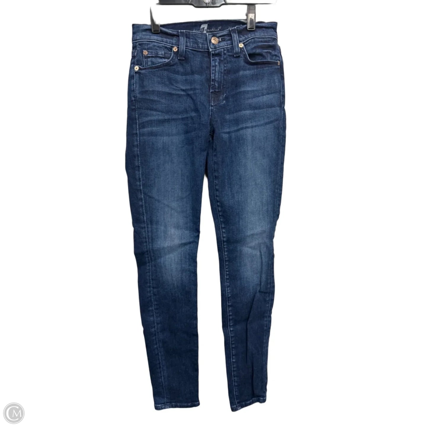 Jeans Skinny By 7 For All Mankind In Blue Denim, Size: 0