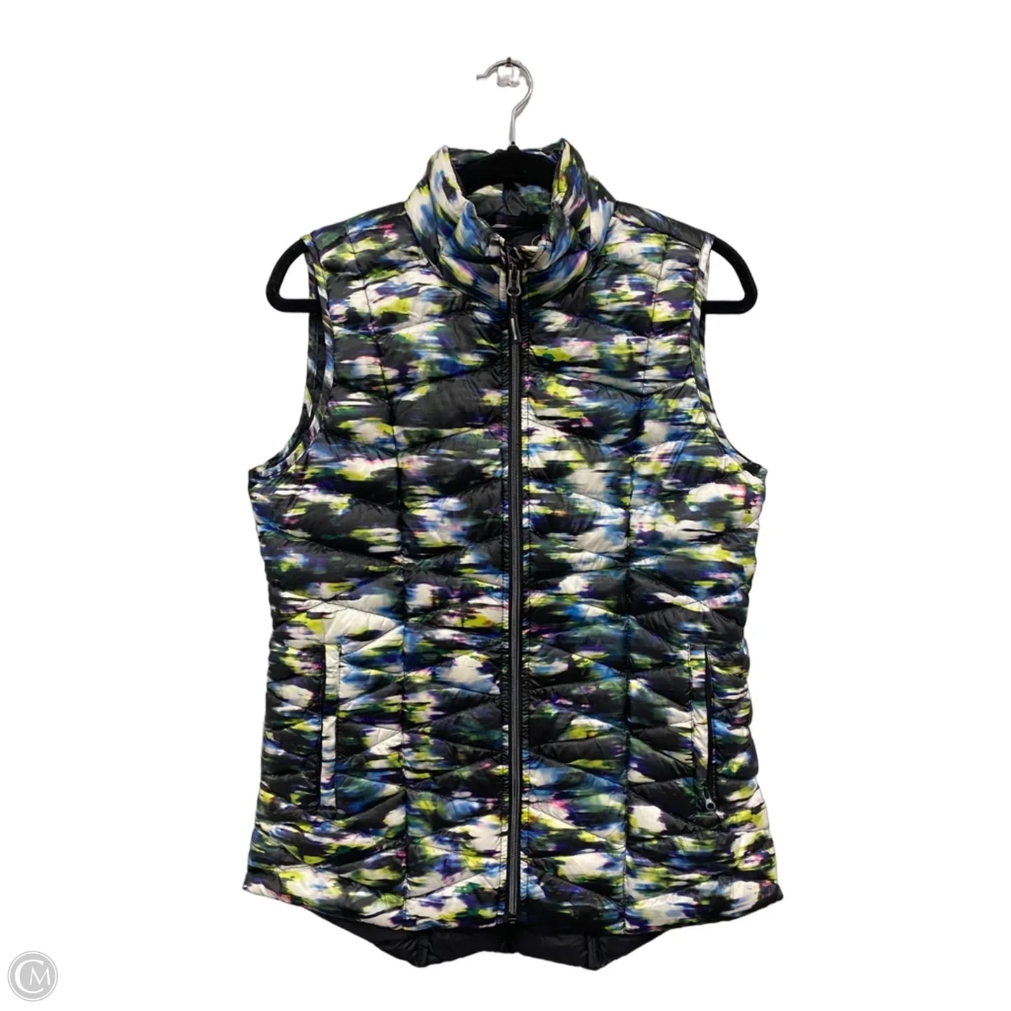 Vest Puffer & Quilted By Tangerine In Black & Green, Size: M
