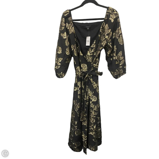 Dress Casual Maxi By Ann Taylor In Black & Gold, Size: 4