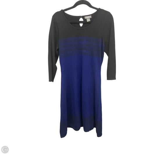 Dress Sweater By Neiman Marcus In Black & Blue, Size: M