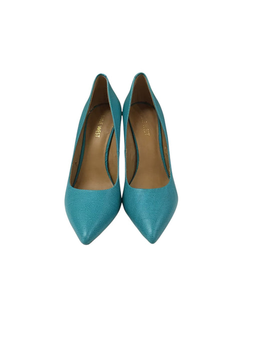 Shoes Heels Stiletto By Nine West In Teal, Size: 7.5