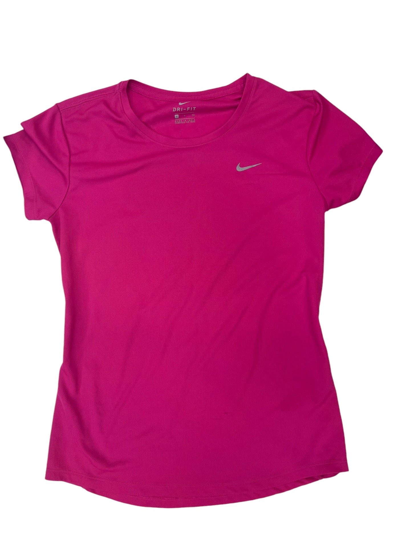 Athletic Top Short Sleeve By Nike In Pink, Size: S