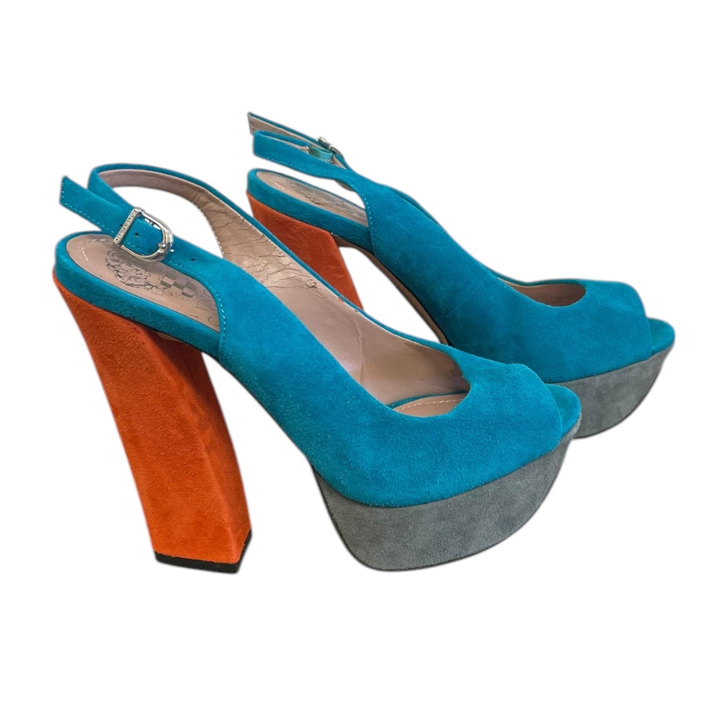 Shoes Heels Block By Vince Camuto In Blue & Orange, Size: 5.5