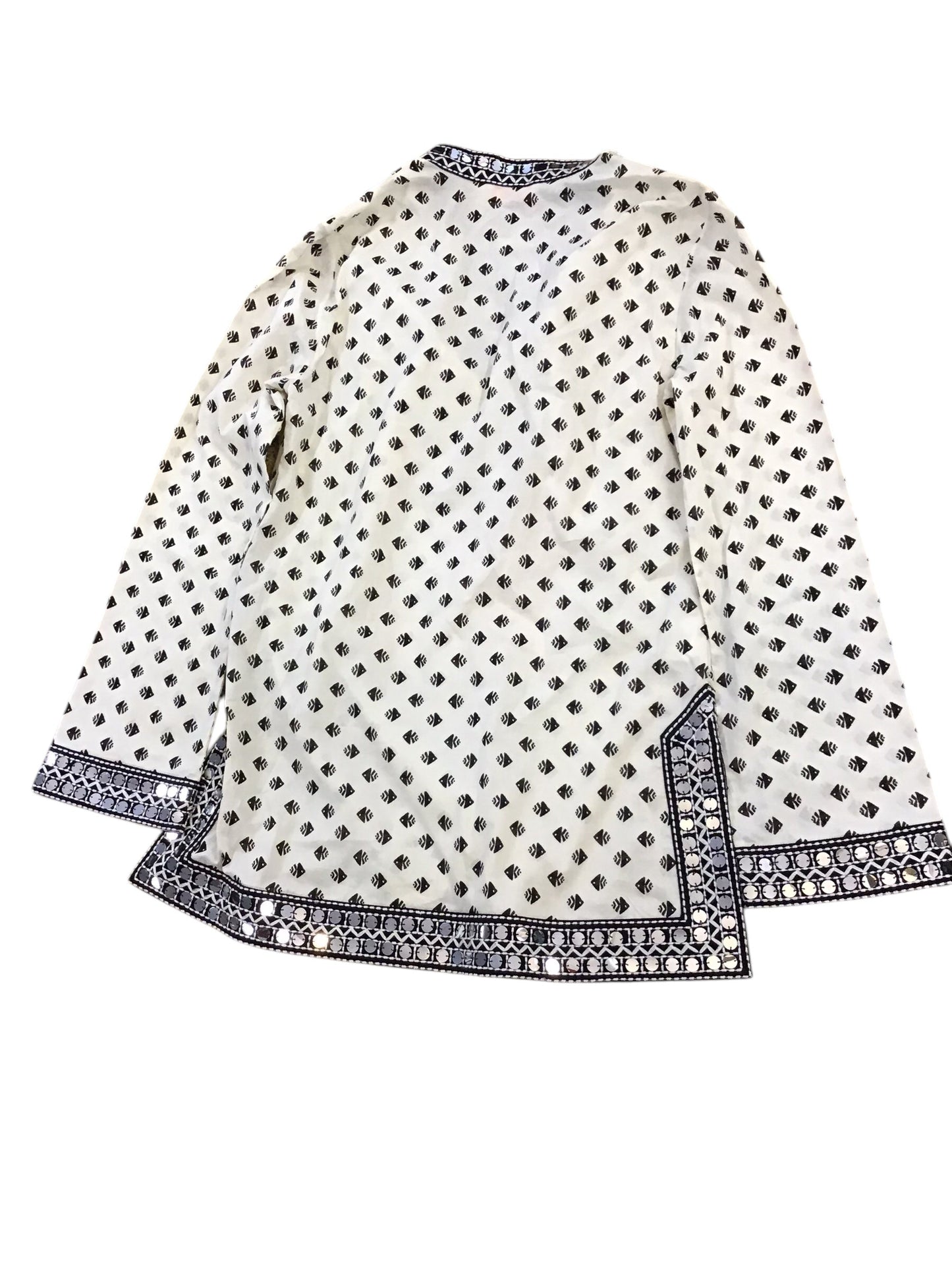 Top Long Sleeve Designer By Tory Burch In Black & White, Size: 6