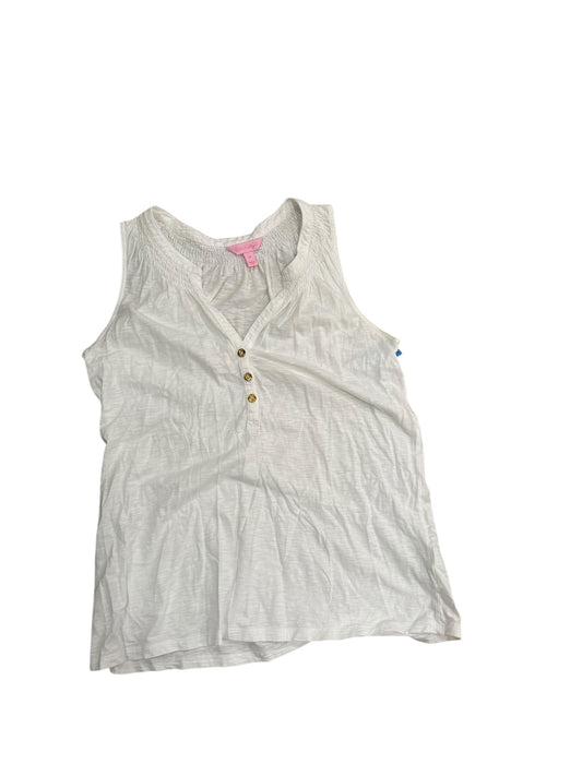 Top Sleeveless Designer By Lilly Pulitzer In White, Size: M