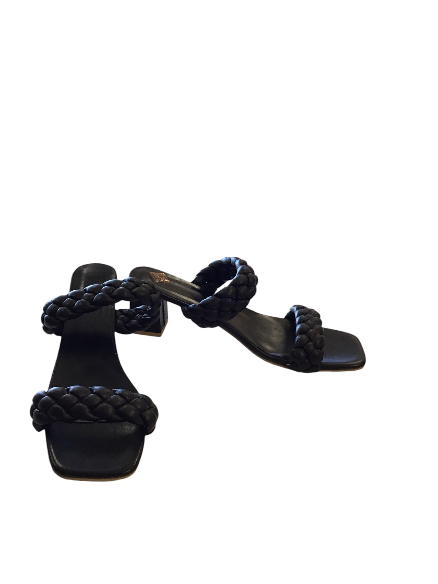 Sandals Heels Block By Clothes Mentor In Black, Size: 11