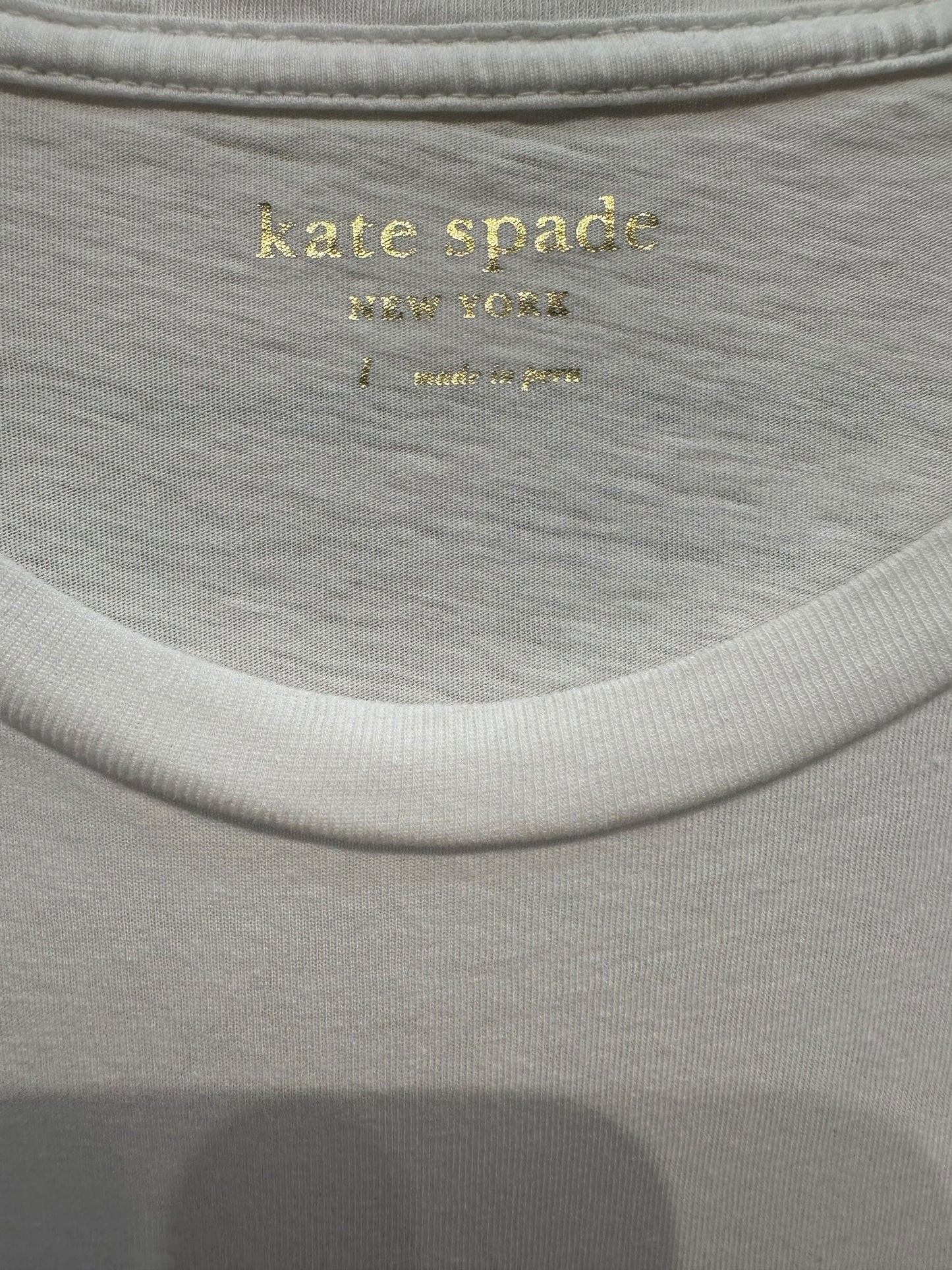 White Top Short Sleeve Kate Spade, Size L