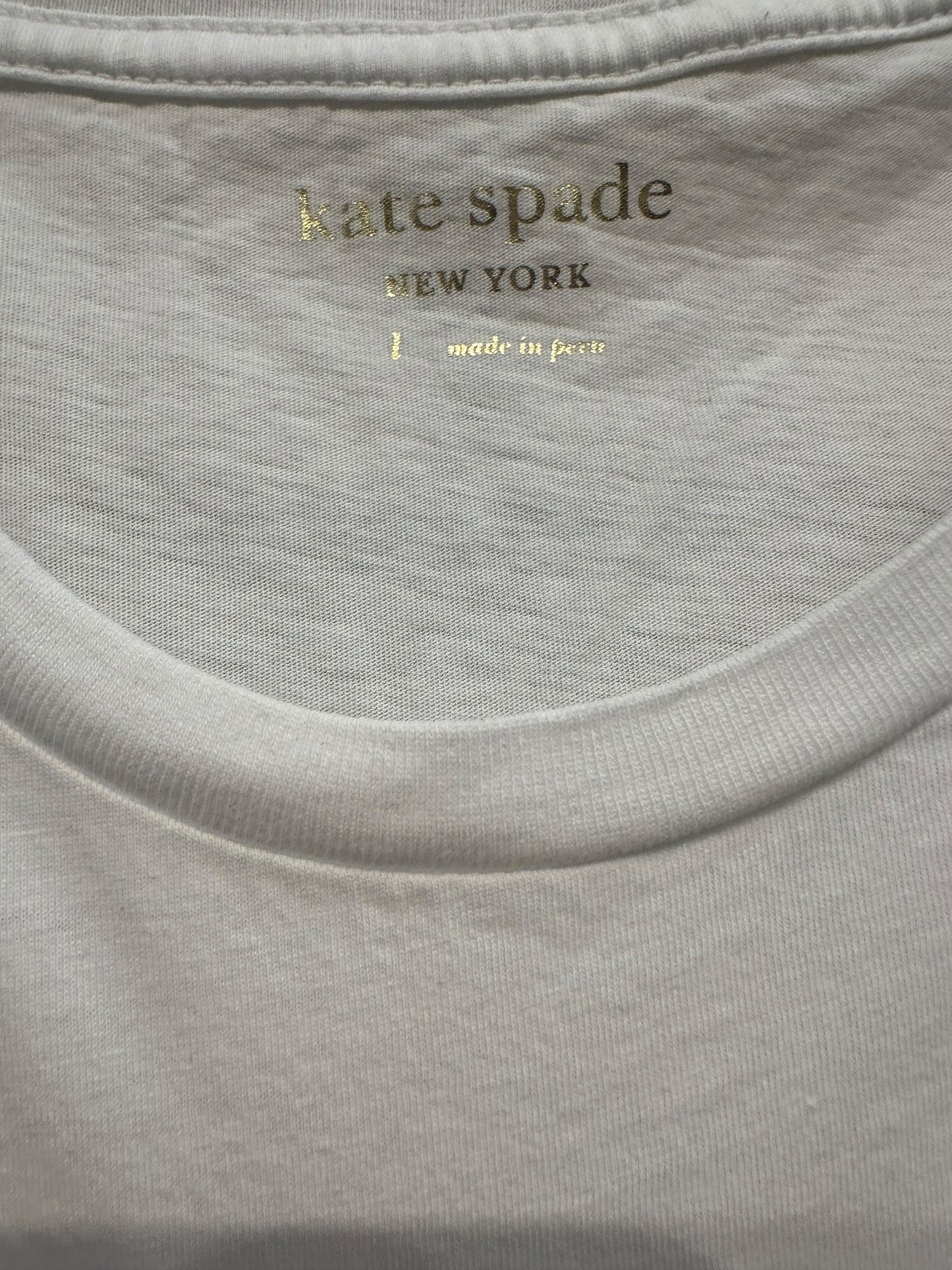 White Top Short Sleeve Kate Spade, Size L