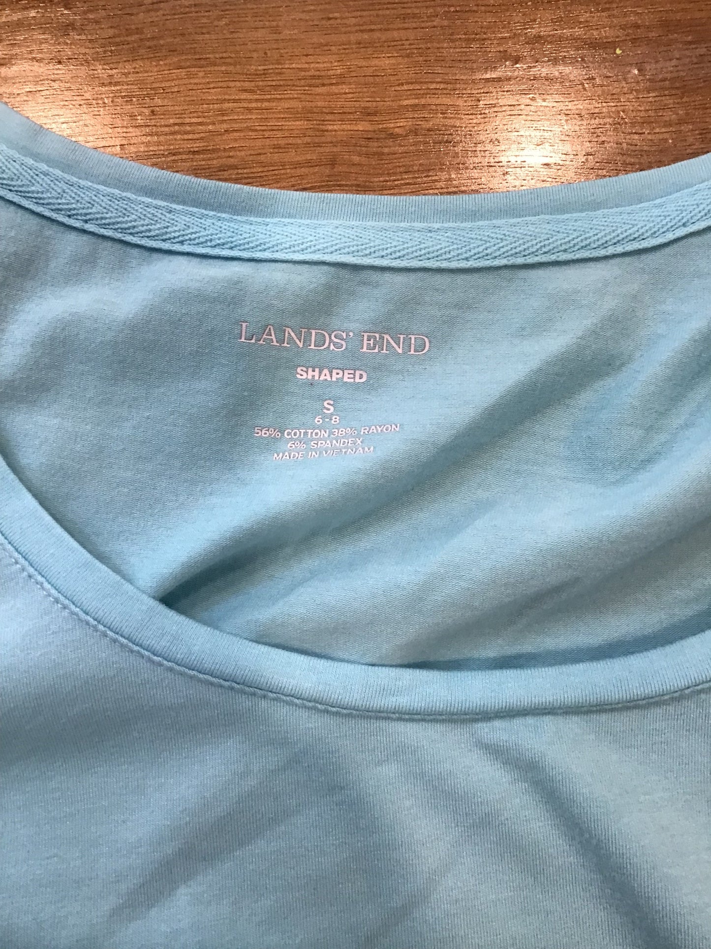 Blue Top Short Sleeve Lands End, Size S