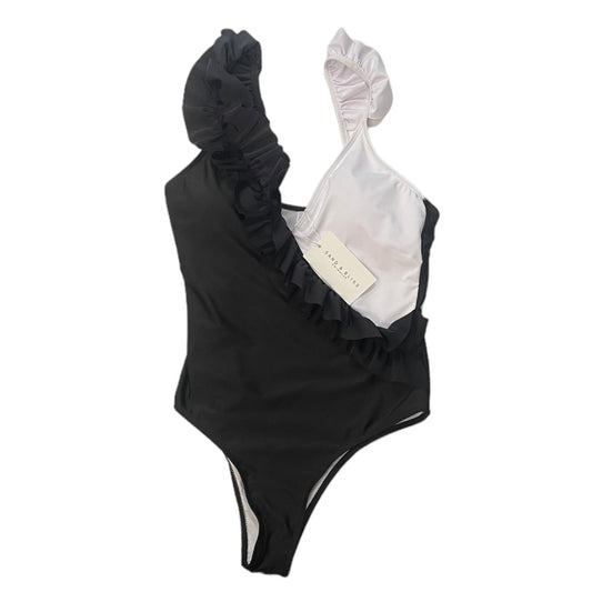 Swimsuit By Clothes Mentor In Black & White, Size: M