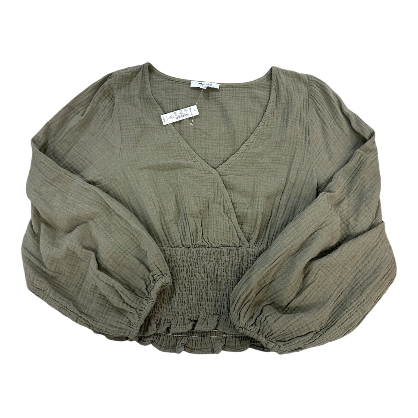 Top Long Sleeve By Madewell In Green, Size: M