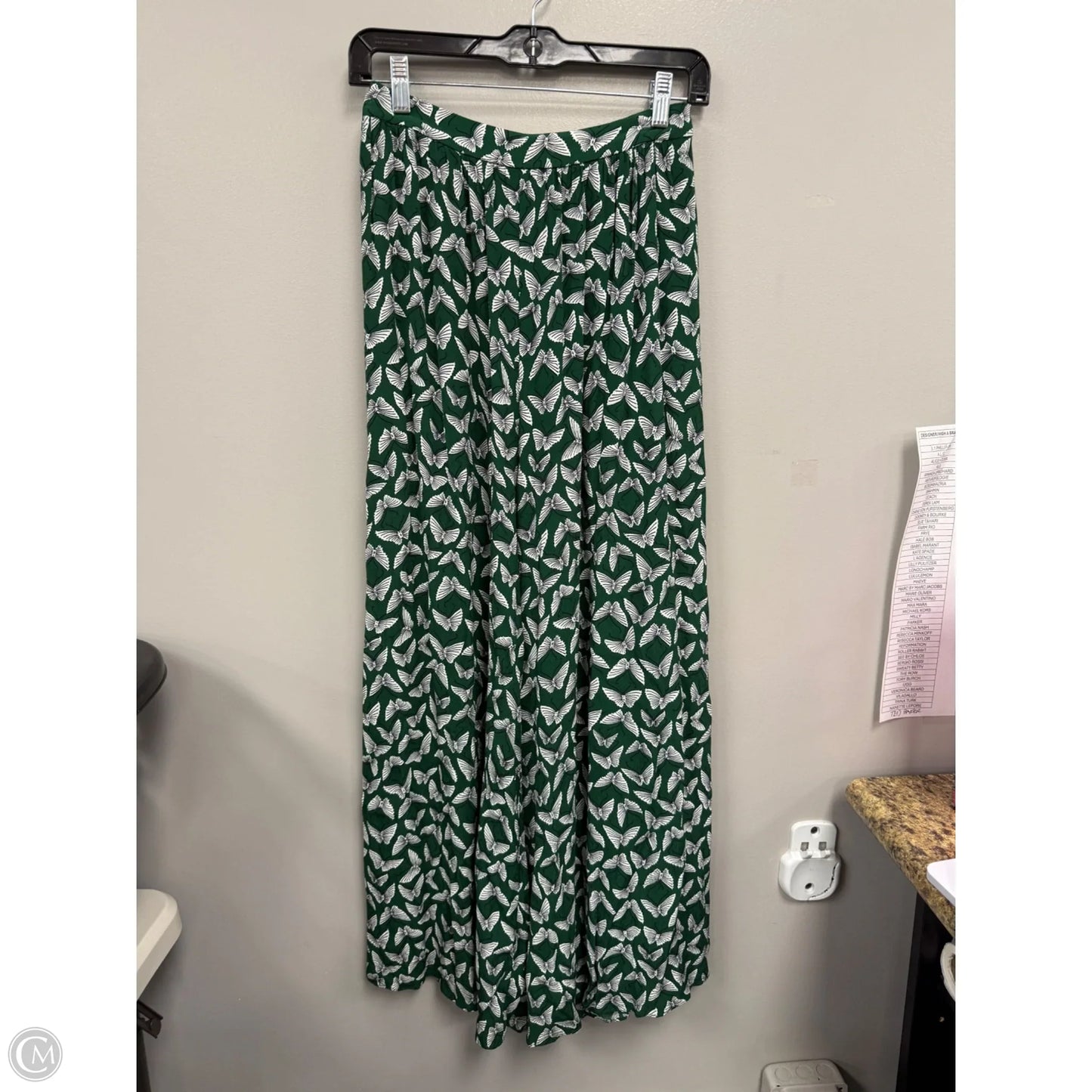 Pants Dress By Maeve In Green & White, Size: S