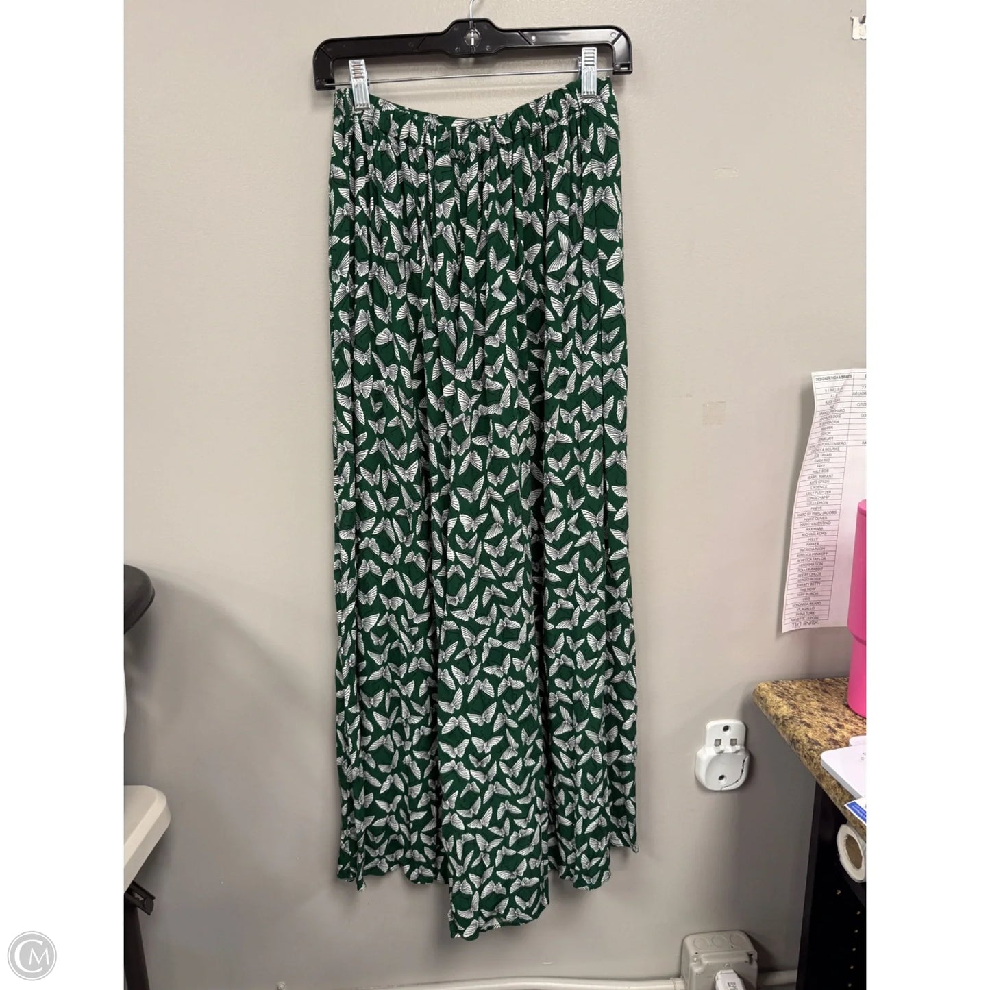 Pants Dress By Maeve In Green & White, Size: S