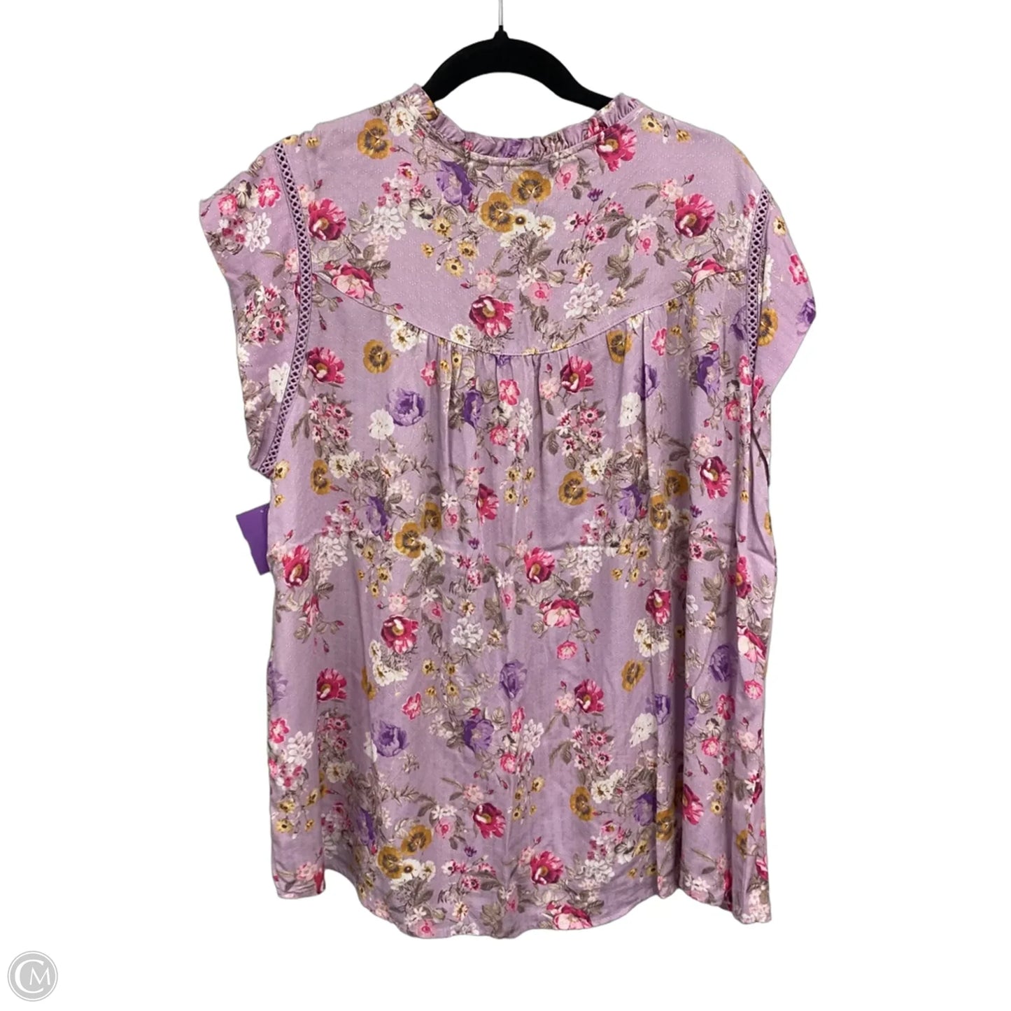 Top Short Sleeve By Buffalo David Bitton In Floral Print, Size: Xl