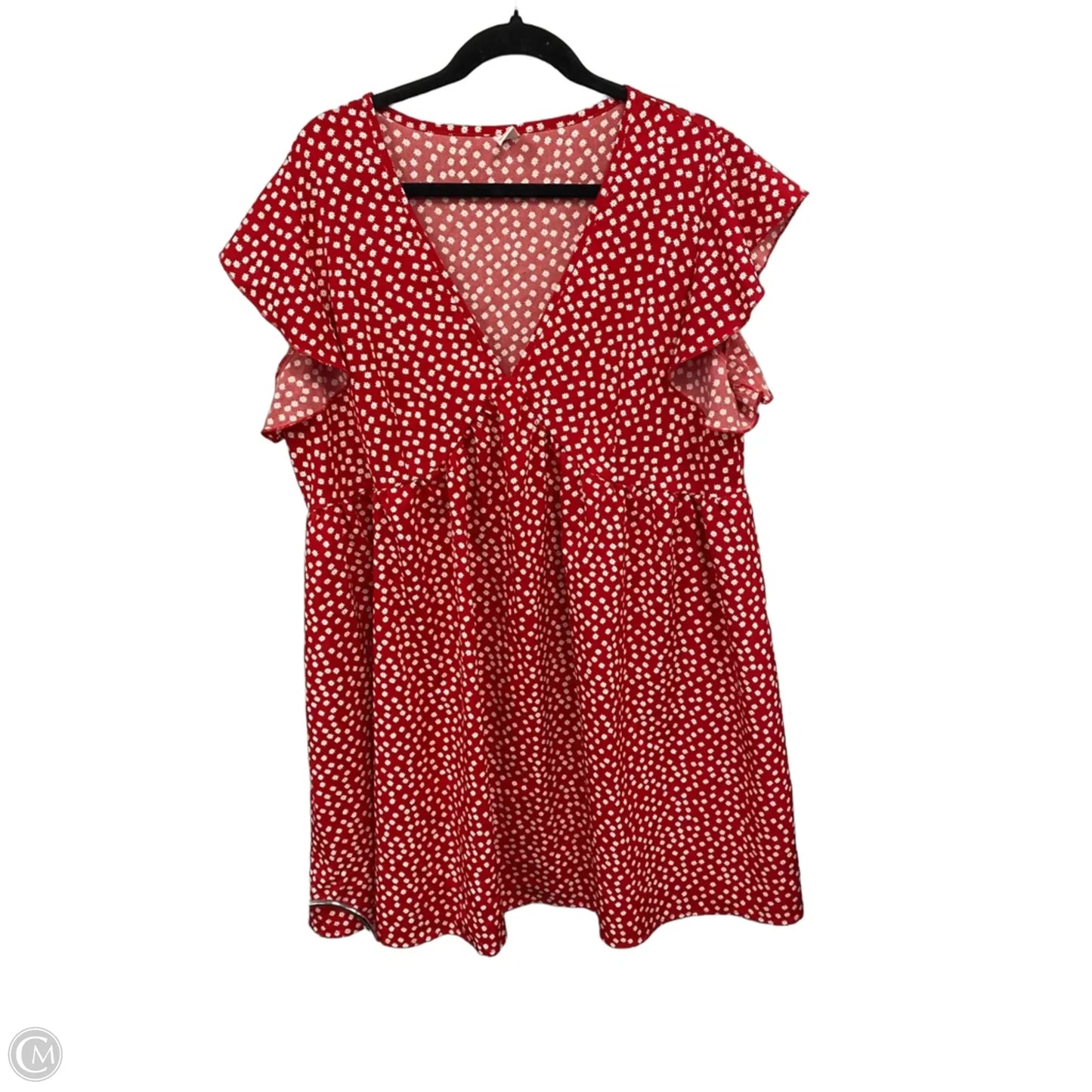 Dress Casual Short By Clothes Mentor In Red & White, Size: Xl