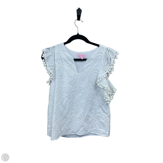 Top Short Sleeve Designer By Lilly Pulitzer In White, Size: Xs