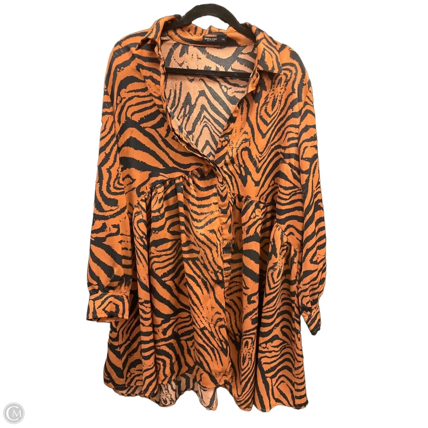 Dress Casual Short By Shein In Black & Brown, Size: 1x