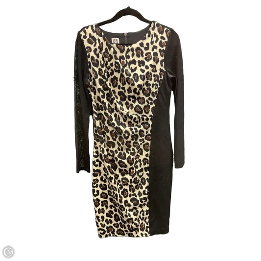 Dress Casual Midi By Anne Klein In Black & Brown, Size: 12
