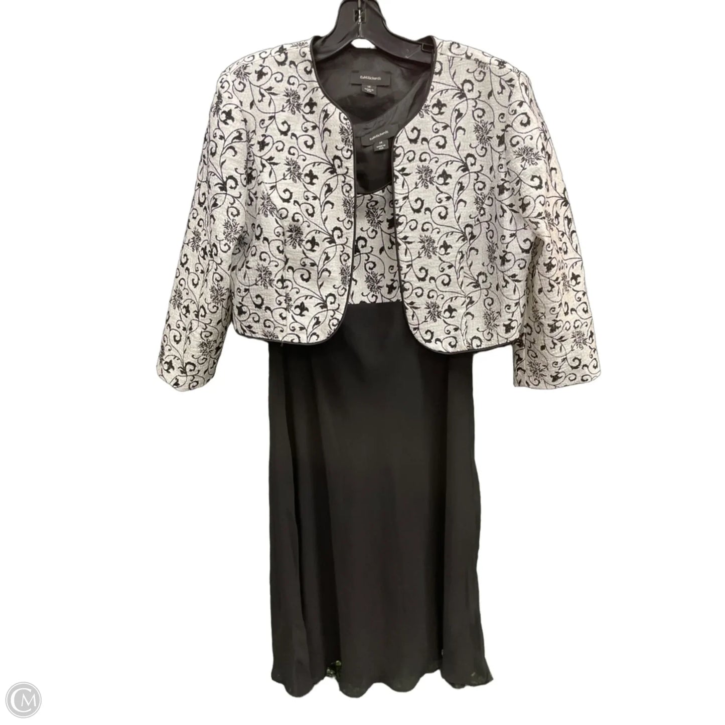 Dress Set 2pc By R And M Richards In Black & White, Size: 14