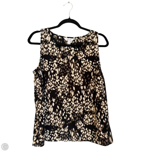 Blouse Sleeveless By Nine West In Black & Tan, Size: L