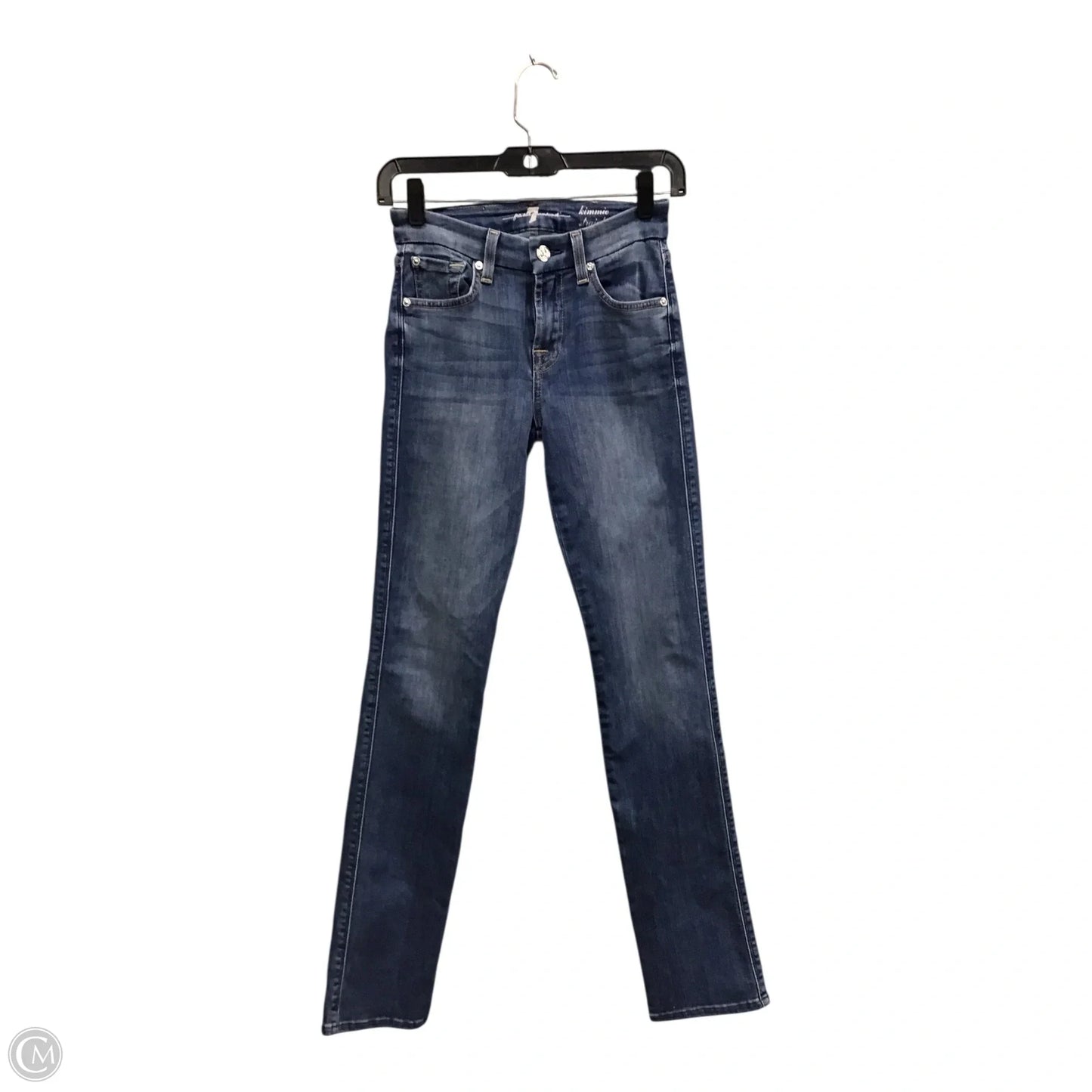 Jeans Straight By 7 For All Mankind In Blue Denim, Size: 0