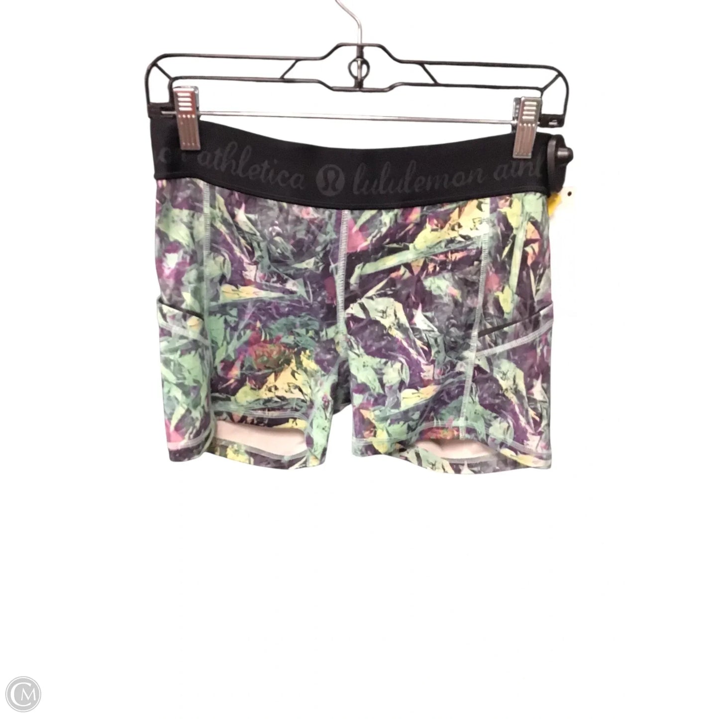 Athletic Shorts By Lululemon In Green & Pink, Size: 8