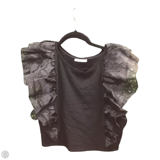 Blouse Short Sleeve By Zara In Black, Size: L