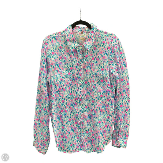 Top Long Sleeve Designer By Lilly Pulitzer In Blue & Pink, Size: Xl