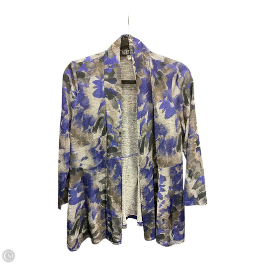 Cardigan By Kasper In Blue & Grey, Size: Mp