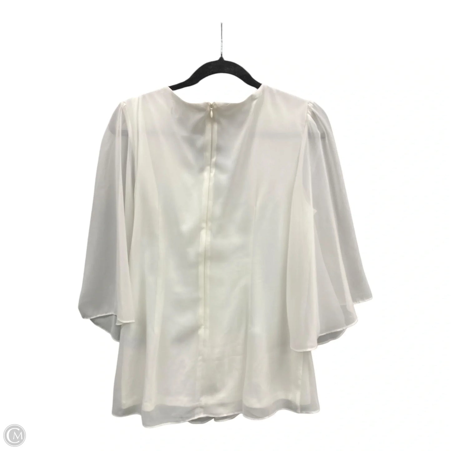Blouse 3/4 Sleeve By Clothes Mentor In Cream, Size: L