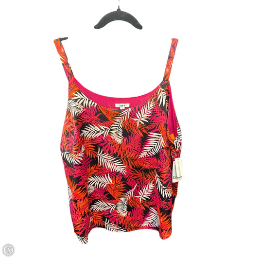 Top Sleeveless By Bar Iii In Tropical Print, Size: 2x