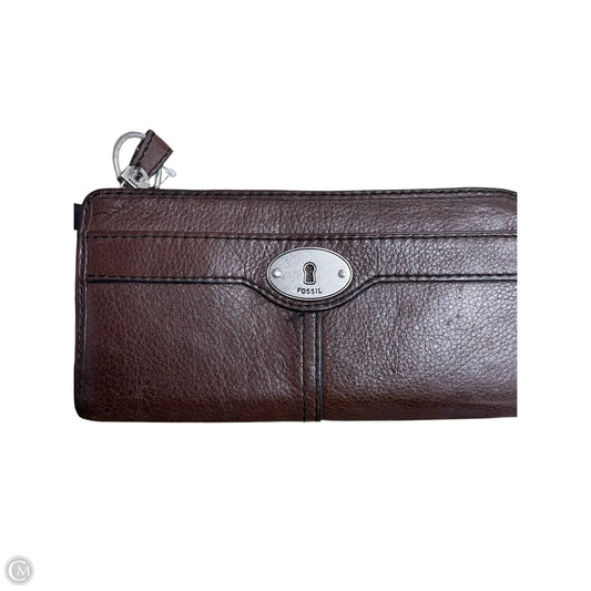 Wallet Leather By Fossil, Size: Medium