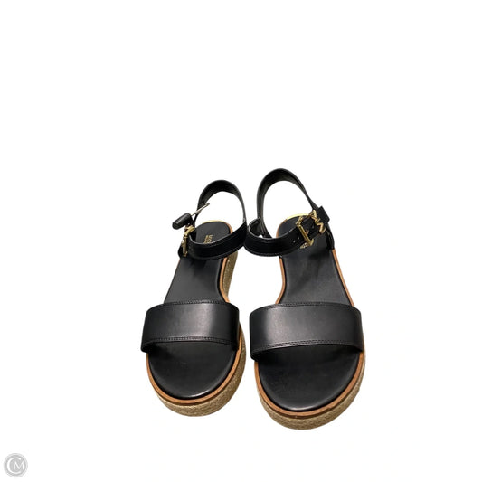 Sandals Heels Platform By Michael By Michael Kors In Black & Tan, Size: 10