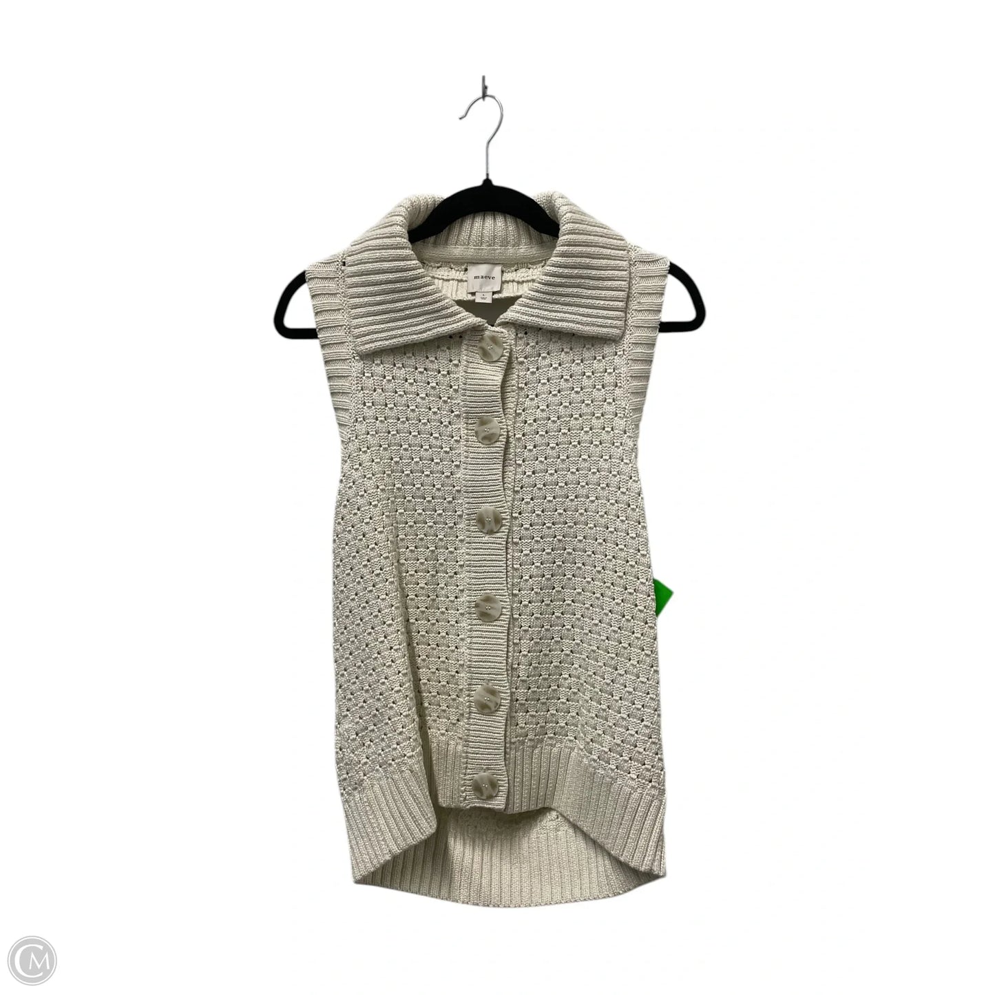 Blouse Sleeveless By Maeve In Cream, Size: L