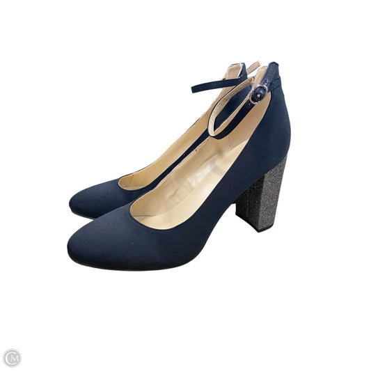 Shoes Heels Block By Marc Fisher In Black & Silver, Size: 10